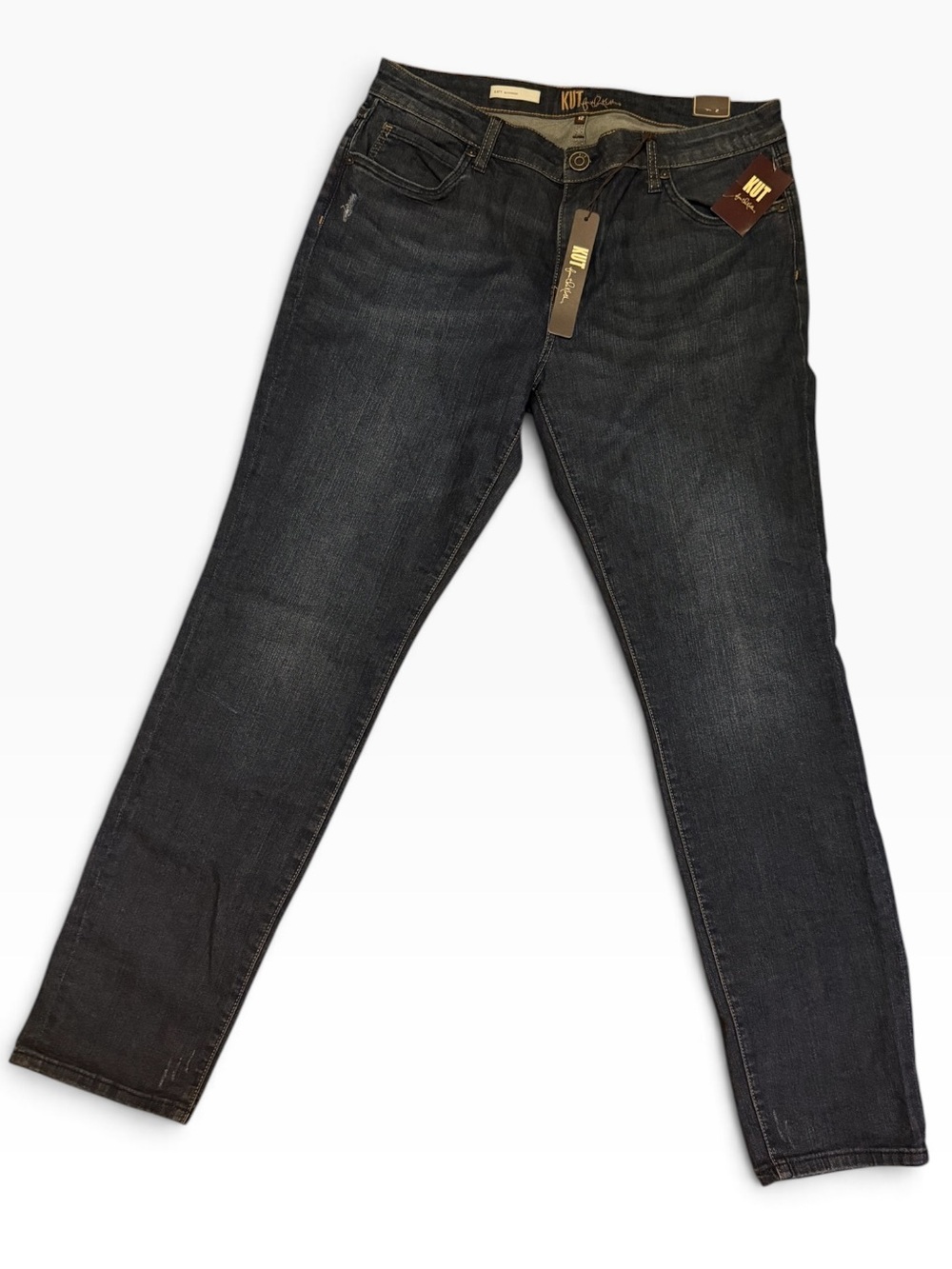 KUT from the Kloth Katy Mid Rise Boyfriend Jeans Dark Wash 12 NWT